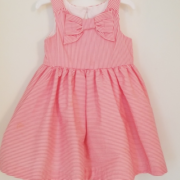 Janie and Jack red striped bow dress with sweater - Picture 4 of 8